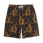 Eastern Dragon Pattern Print Cotton Shorts