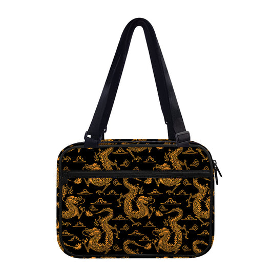 Eastern Dragon Pattern Print Double Strap Bible Bag