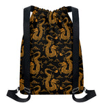 Eastern Dragon Pattern Print Drawstring Backpack