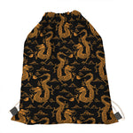 Eastern Dragon Pattern Print Drawstring Bag