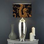 Eastern Dragon Pattern Print Drum Lamp Shade