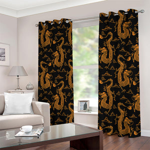 Eastern Dragon Pattern Print Extra Wide Grommet Curtains