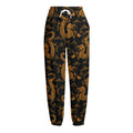 Eastern Dragon Pattern Print Fleece Lined Knit Pants