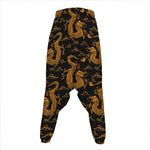 Eastern Dragon Pattern Print Hammer Pants