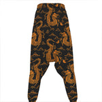 Eastern Dragon Pattern Print Hammer Pants