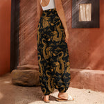 Eastern Dragon Pattern Print Harem Pants