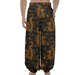 Eastern Dragon Pattern Print Lantern Pants