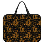 Eastern Dragon Pattern Print Laptop Sleeve With Handle