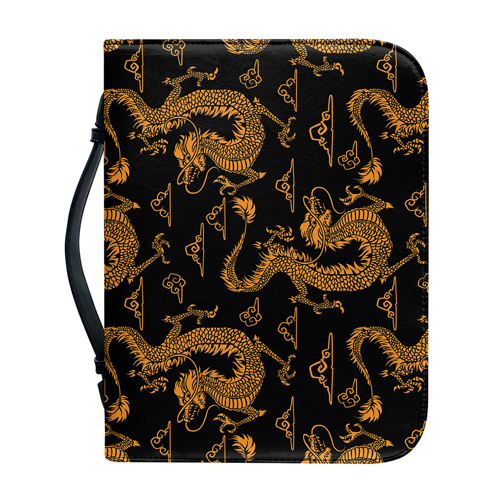 Eastern Dragon Pattern Print Leather Bible Cover