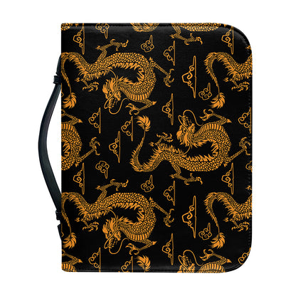 Eastern Dragon Pattern Print Leather Bible Cover