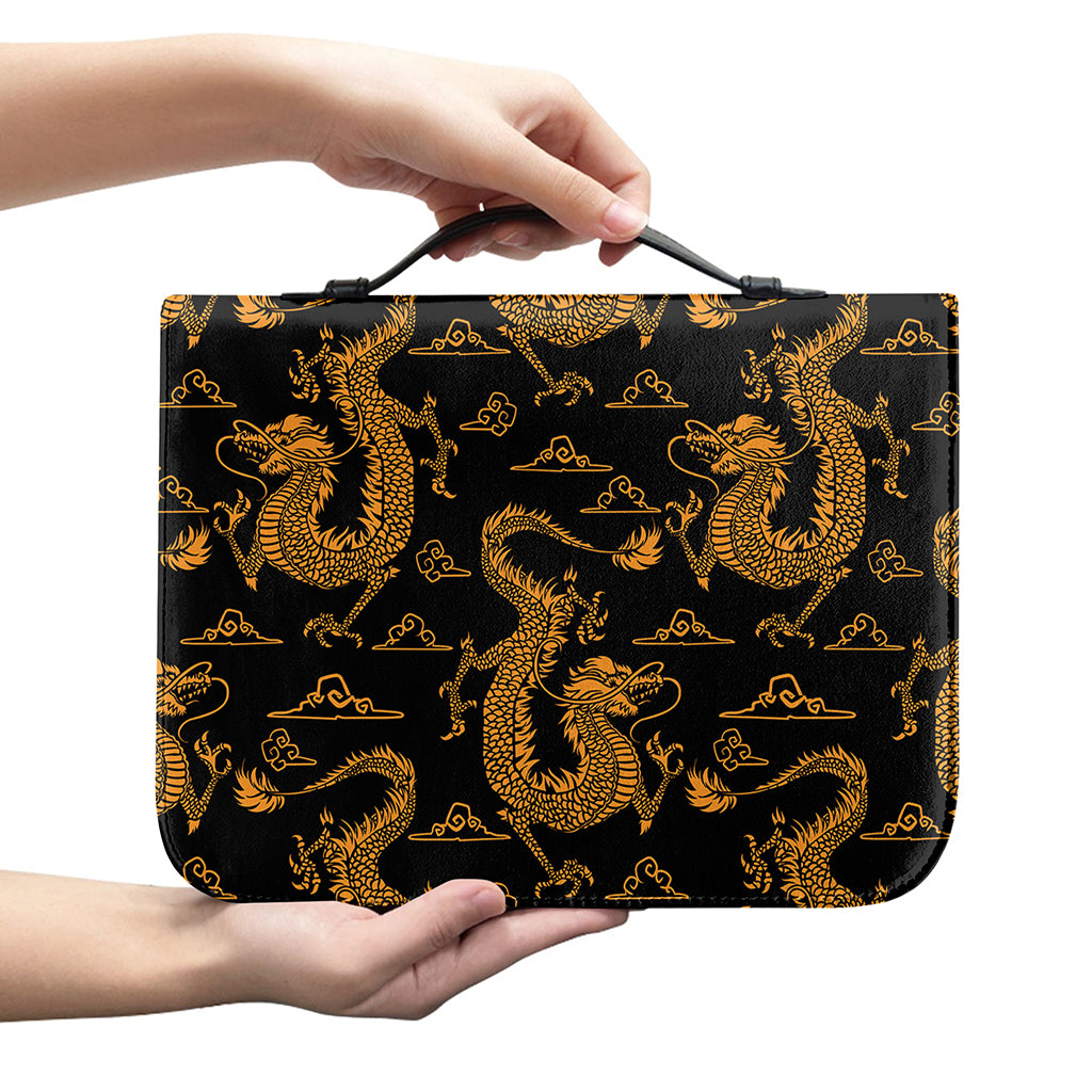 Eastern Dragon Pattern Print Leather Bible Cover