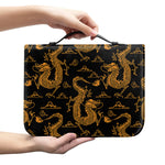 Eastern Dragon Pattern Print Leather Bible Cover