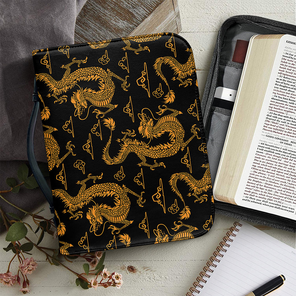 Eastern Dragon Pattern Print Leather Bible Cover