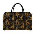 Eastern Dragon Pattern Print Leather Duffel Bag