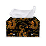 Eastern Dragon Pattern Print Leather Tissue Box Cover