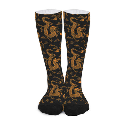 Eastern Dragon Pattern Print Long Socks