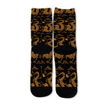 Eastern Dragon Pattern Print Long Socks