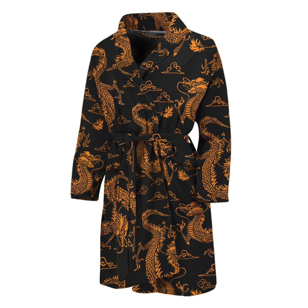 Eastern Dragon Pattern Print Men's Bathrobe