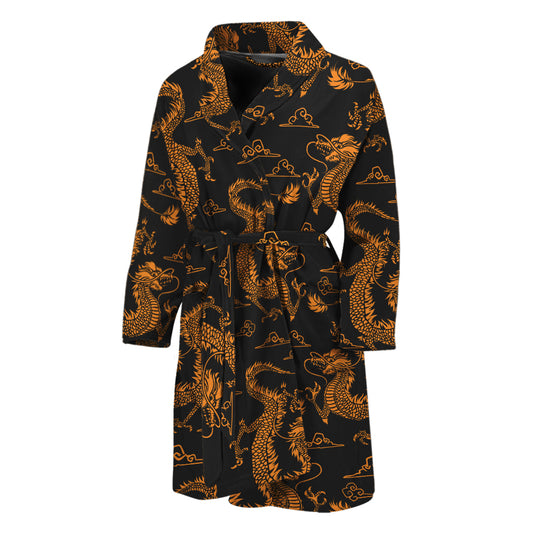 Eastern Dragon Pattern Print Men's Bathrobe