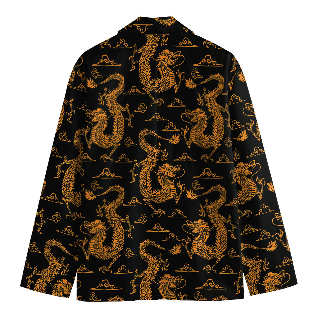Eastern Dragon Pattern Print Men's Blazer