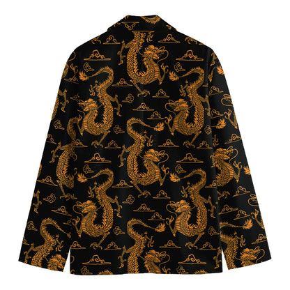 Eastern Dragon Pattern Print Men's Blazer