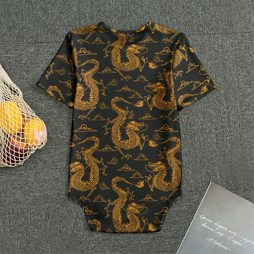 Eastern Dragon Pattern Print Men's Bodysuit