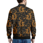 Eastern Dragon Pattern Print Men's Bomber Jacket