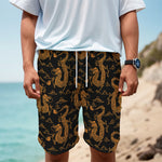 Eastern Dragon Pattern Print Men's Cargo Shorts