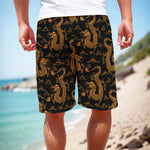 Eastern Dragon Pattern Print Men's Cargo Shorts