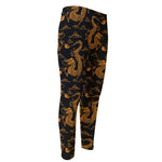 Eastern Dragon Pattern Print Men's Compression Pants
