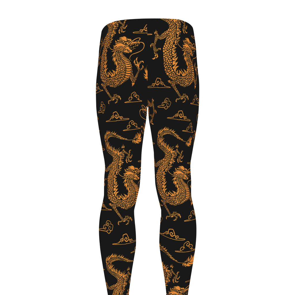 Eastern Dragon Pattern Print Men's leggings