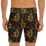 Eastern Dragon Pattern Print Men's Long Boxer Briefs
