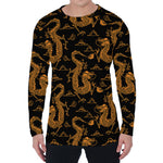 Eastern Dragon Pattern Print Men's Long Sleeve T-Shirt