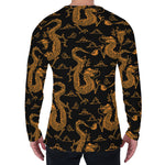 Eastern Dragon Pattern Print Men's Long Sleeve T-Shirt
