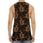 Eastern Dragon Pattern Print Men's Muscle Tank Top