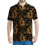 Eastern Dragon Pattern Print Men's Polo Shirt