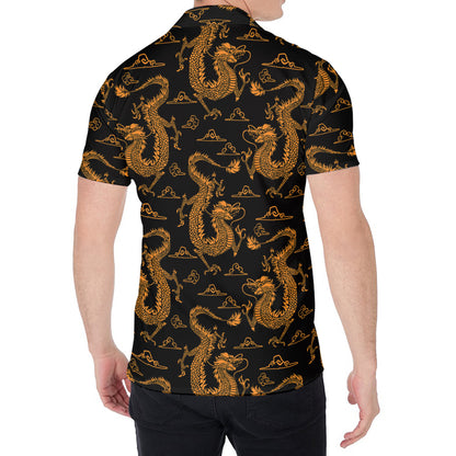Eastern Dragon Pattern Print Men's Shirt