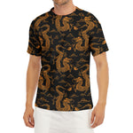 Eastern Dragon Pattern Print Men's Short Sleeve Rash Guard