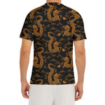 Eastern Dragon Pattern Print Men's Short Sleeve Rash Guard