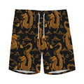 Eastern Dragon Pattern Print Men's Athletic Shorts
