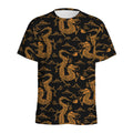 Eastern Dragon Pattern Print Men's Athletic T-Shirt