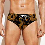 Eastern Dragon Pattern Print Men's Swim Briefs