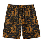 Eastern Dragon Pattern Print Men's Swim Trunks