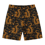 Eastern Dragon Pattern Print Men's Swim Trunks
