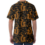 Eastern Dragon Pattern Print Men's Velvet T-Shirt
