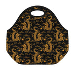 Eastern Dragon Pattern Print Neoprene Lunch Bag