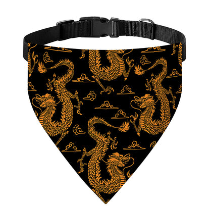 Eastern Dragon Pattern Print Over The Collar Dog Bandana