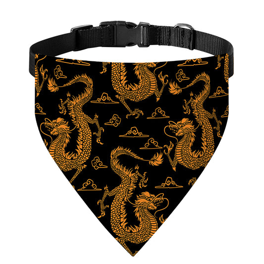 Eastern Dragon Pattern Print Over The Collar Dog Bandana