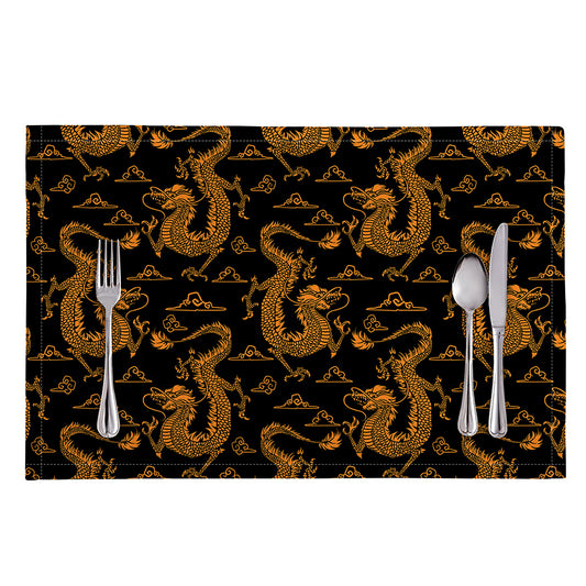 Eastern Dragon Pattern Print Placemat