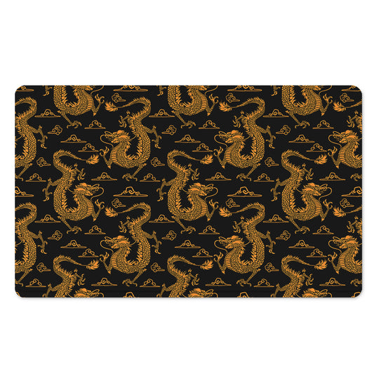 Eastern Dragon Pattern Print Polyester Doormat
